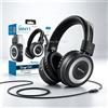 NONE Cuffie da gaming con cavo WETECH e cuffie pieghevoli Bluetooth, cuffie stereo da 3,5 mm con microfono e controllo del volume, per PC, laptop, computer, gaming, ufficio e chiamate.