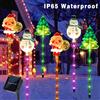 NONE 1 set di luci solari da giardino a forma di Babbo Natale, albero di Natale e renna, 6 in 1, per esterni, ideale per decorare prati, cortili e giardini durante le festività.