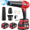 TEENO Soffiatore Senza Fili 21V, 3 Velocità Max 35000 GIR/Min, Leggero | 3 Ugelli Inclusi, 2x6,0Ah Batterie & Caricabatterie, Compatibile Con Batterie Makita, Ideale Per Terrazza, Viali E Giardino