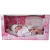 HUNGARY TOYS Bambola-Eva Collection, bambola con vestitino bianco e pelliccia rosa-Eta 3+