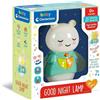Clementoni Good Night Lamp, Luce Notturna per Bambini, Gioco Prima Infanzia da 0 Mesi+, con Proiezione di Luci e Suoni Rilassanti, Supporto per Sonno Sereno,Baby Clementoni,Eta 0+