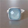 Anello In Argento Sterling 925 Con Gemma In Ametista Acquamarina Tutte Le Misure