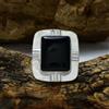 Attraente Onice Nera Gemma 925 Argento Sterling Mano Anello Tutte le Misure