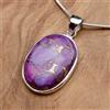 Pendente Fatte A Mano In Argento Sterlina 925 Con Gemma In Turchese Rame Viola