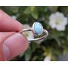 Handmade Ravishing Caraibi Larimar Gemma 925 Argento Sterling Handmade Anello All Misura