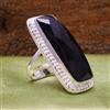 Good-Looking Onice Nera Gemma 925 Argento Sterling Mano Anello Tutte le Misure