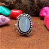 Handmade Startling Arcobaleno Luna Gemma 925 Argento Sterling Handmade Anello Tutte le