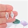 Stupefacente Arcobaleno Luna Gemma 925 Argento Sterling Fatto a Mano Orecchino