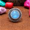 Handmade Glorioso Arcobaleno Luna Gemma 925 Argento Sterling Handmade Anello Tutti Misura
