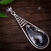 Handmade Pendente In Argento Sterling 925 Con Gemma Di Quarzo Rutilato Nero 2.6"