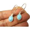 Attraente Larimar Gemma 925 Argento Sterling Fatto a Mano Orecchino D-17