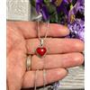 Scenic Corallo Rosso Gemma 925 Argento Sterling Fatto a Mano Ciondolo S-40