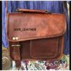 Fatto a mano Borsa Uomo Vintage Messenger In Vera Pelle Marrone Laptop 5-13x10x4 India