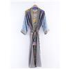 Fatto a mano Kimono Seta Vintage Robe Seta Floreale Blu Giapponese Wrap Taglia Unica Boho