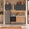 LIBEROSHOPPING Cucina Modulare 210 cm Reversibile Rovere e Antracite