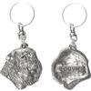 Bouvier des Flandres - portachiavi a forma di cane placcato in argento in una sc
