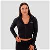 GymBeam Felpa con Cappuccio e Zip TRN da Donna Black S