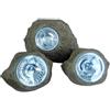 LUMI JARDIN Lotto di 3 rocce solari H14cm ROCKY BROWN