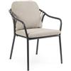 BIZZOTTO SEDIA CON BRACCIOLI CON CUSCINI EDVIGE ANTRACITE 0664224