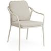 BIZZOTTO SEDIA CON BRACCIOLI CON CUSCINI EDVIGE PELICAN 0664247