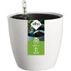 Elho All-In-1 Brussel Round 18 con inserto autoirrigante - White | ∅ 18.3 x A 16.8 cm | Adatto per uso interno | Plastica riciclata al 100%