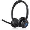CSL Cuffie Bluetooth CSL Head BT con doppio microfono e filtro ENC, compatibili con due dispositivi, driver da 40 mm, batteria da 500 mAh, autonomia fino a 65 ore, cuffie stereo, colore nero