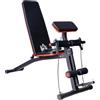 HOMCOM Panca Palestra Pieghevole Schienale Regolabile a 7 Livelli | Panca Addominali Multifunzione, Inclinabile, Macchina Leg Extension, Cuscinetto, Banda di Resistenza, per Allenamento Casa