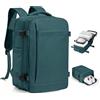 SZLX Zaino Ryanair 40x30x20 Sottovuoto con pompa Zaino da Viaggio 40x30x20 Sottovuoto Bagaglio a Mano Wizzair Vueling Donna Uomo Borse da Cabina per Laptop 14 Pollici Impermeabile con scomparto scarpe