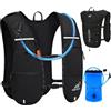 ONETOALL Zaino Trail Running, Gilet Running Uomo Donna, Running Vest con Soft Flask 500ml o Sacca Idrica 2L, Gilet Corsa per Idratazione Ultraleggero Riflettente per Corsa MTB Bici Moto Trekking