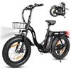 ESKUTE D202 Pro Bicicletta Elettrica Adulti 20×4.0 Fat Bike, eBike Uomo Donna con Batteria Rimovibile 48V 20.8Ah, Bici Elettrica All Terrain a 7 Velocità, Pneumatici Larghi, Autonomia fino a 100KM
