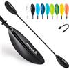 Abahub Pagaia Kayak 220-240 cm Regolabile Alluminio Doppia Remi | Kayak Paddle con Paddle Line (corda di sicurezza), per kayak, barca a remi e canoa. Disponibile in 7 colori.