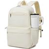 KONO Zaino Scuola Adolescenti Leggero Porta PC 15,6 Pollici Unisex Beige | Grande Capacità con Tasche Multiple, Zaino Funzionale dal Design Moderno e Stile Giovanile per Studenti, Scuola e Università