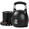 LIFERUN 20 kg Kettlebell Regolabile 7 in 1 | Kettlebell con 7 Livelli di Peso, Manubrio per Allenamento a Casa & Fitness, Ideale per Allenamento Completo del Corpo