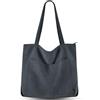 Prite Borsa tote in velluto a coste da donna con cerniera, grande capacità, borsa a tracolla con tracolla regolabile e tasche, borsa impermeabile per lavoro, scuola, shopping, viaggi, università