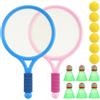 Auauraintt Racchetta Tennis e Badminton Set per Bambini 2 in 1 Con 12 Palline | Racchetta da Tennis per Bambini, Racchetta tennis Bambino per Tennista Regalo per Bambini Sport All'aperto Indoor