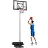 SPORTNOW Canestro Basket Esterno Regolabile in Altezza 135-305 cm Nero | Con Ruote, Base Riempibile, Sacco di Peso, Tabellone Infrangibile, Portatile, per Interno, Adulti Adolescenti