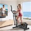 Neezee Ellittica, Macchina Ellittiche Magnetica con 16 Livelli di Resistenza,display LCD,Portaborraccia, Pedali antiscivolo, Capacità di Peso fino a 130KG,Cyclette Ellittica da Casa