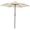 Baroni Home Ombrellone Dritto da Giardino, Ombrellone Parasole per Terrazzo e Balcone con Chiusura a Manovella, Parasole Regolabile per Giardino, Bianco, Ø2,70 x 2,36 metri
