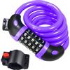 REHKITTZ Lucchetto per Bici a 5 Cifre, Cavo da 12 mm, Lunghezza 120 cm | Lucchetto per Bici ad Alta Sicurezza, Codice a 5 Cifre, Cavo Rivestito in PVC, Antiruggine e Anti-usura, per Bici e Cancelli