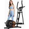 Aeriflo Ellittica da Casa Silenziosa, Magnetica, Volano 6 kg, 16 Livelli | Ellittica con Bluetooth e App, schermo LCD, ruote di trasporto, design salvaspazio per il cardio a casa