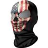 ShopINess Passamontagna 3D Teschio Unisex Adulto per Moto Sport Feste Halloween e Carnevale Teschio Bandiera USA