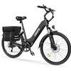 ESKUTE C202 Bicicletta Elettrica 48V 17,5Ah per Adulti 26", Batteria Rimovibile, E-Bike da Città per Pendolari, Cambio 7 Velocità, 25 km/h, Autonomia fino a 110 km