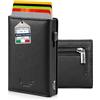 Bronzi PRO® Portafoglio Uomo Slim Piccolo | Portacarte Uomo Donna Portatessere Porta Carte Di Credito | Portafogli Mini Protezione RFID con Portamonete | Box Regalo - Brand Italiano |