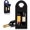 Playexen Borsa Porta Bottiglie per 2 Bottiglie de Vino Portabottiglie in Neoprene per Portare con Manico e Design Trasparente in PVC Borsa Riutilizzabile per Champagne Bevande Viaggi Stoccaggio 38x9x16cm (blu)