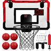 YIMORE Canestro Basket da Camera Bambini Mini Canestro Basket Esterno con 4 Palline Elettronico Punteggio Record Regalo per Ragazzo Ragazza 5 6 7 8 9 10 11 12 Anni