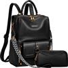 Leathario Zaino Donna 3in1, Impermeabile e Antifurto | Pelle Sintetica, Capienza Per PC 13.3'', Tasche Multiple Incluse Posteriore Antifurto, Elegante Per Lavoro/Viaggio/Università