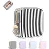 Playexen Porta Trucchi da Borsa Piccola Trousse da Borsetta Ragazza Piccolo Pochette Donna Trucco Portatile con Design a Righe Sottili per Cosmetici Accessori da Viaggio Organizer per Amica Compleanno(03-Nero)