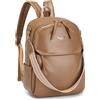 BAGZY Zaino Lufthansa 40x30x10 Bagaglio a Mano per British Airways Air France Zaini da Donna PU Pelle Antifurto Zaino Porta PC Portatile da 14 Pollic Impermeabile Zaini da Viaggio per Scuola Khaki