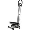 HOMCOM Stepper con Manubrio Regolabile Elastici Monitor LCD Nero | Impugnature Antiscivolo, Step Fitness, per Casa e Palestra