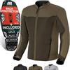 SHIMA OPENAIR Giacca Moto Uomo - Leggera e Traspirante Giubbotto moto uomo estiva in trete con protezioni CE per schiena, spalle e gomiti (Marrone, L)